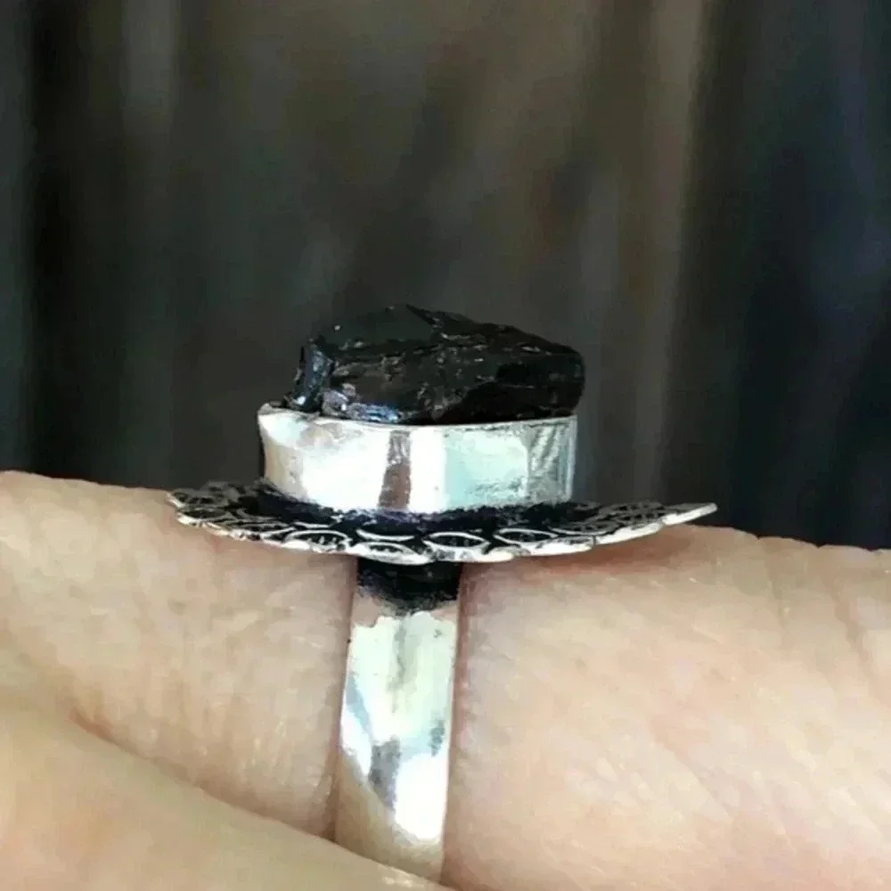 SIZE 7.5 Hessonite Garnet 925 Sterling Silver Ring NWT